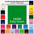 14"x14" Blank Solid Kelly Green Imported 100% Cotton Handkerchief